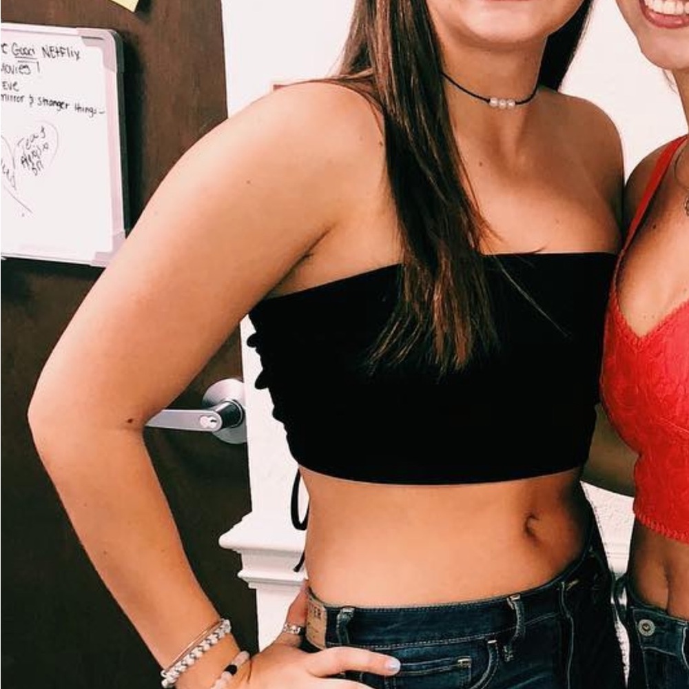 SHEIN tube top crop top